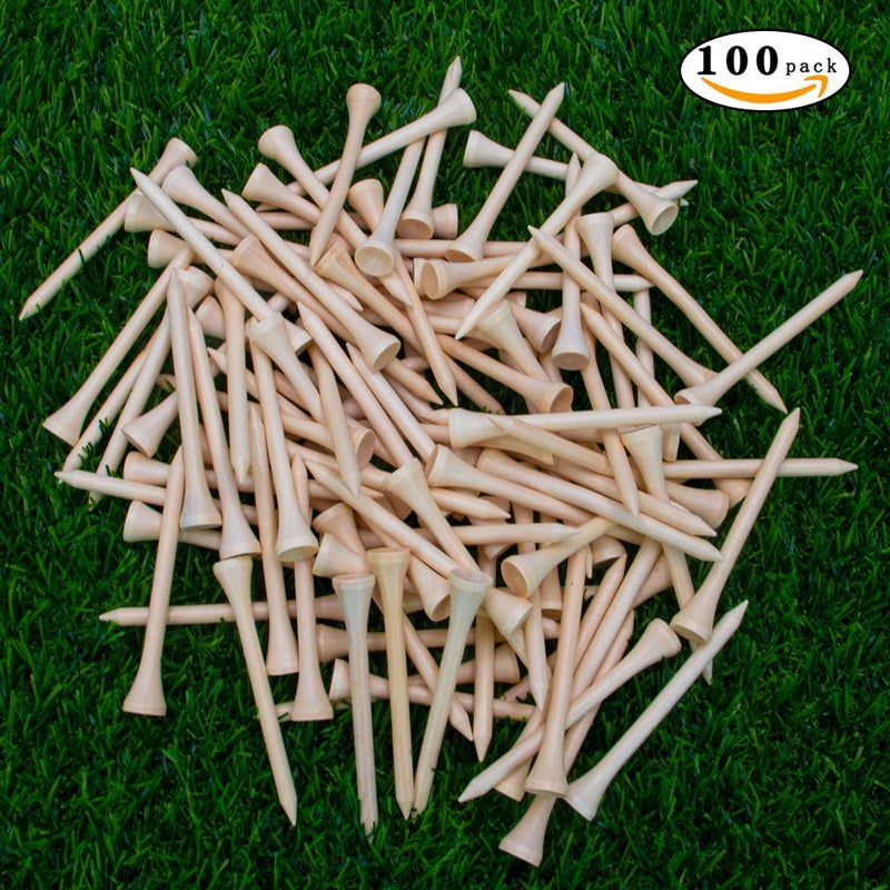 THIODOON Golf tees 2 3/4 inch Less Friction Wood Tees Training for Golfer Professional Natural Wood Golf tees Bulk 100 Count Golfing Tees - Image 2